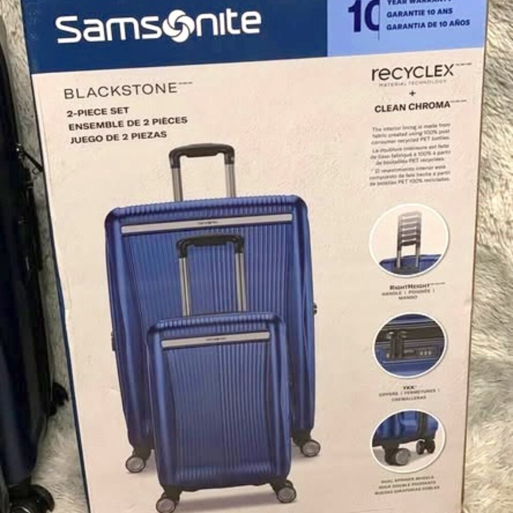 Samsonite 2 Pc Blue Travel Luggage Set. #85